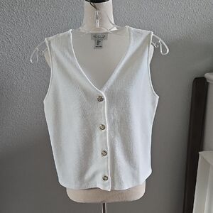 Rachel ZOE Vest With Gold Button Detail